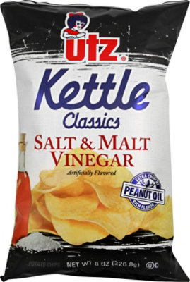 Utz Potato Chips Kettle Classics Old English Style Salt & Malt Vinegar - 8 Oz - Image 2