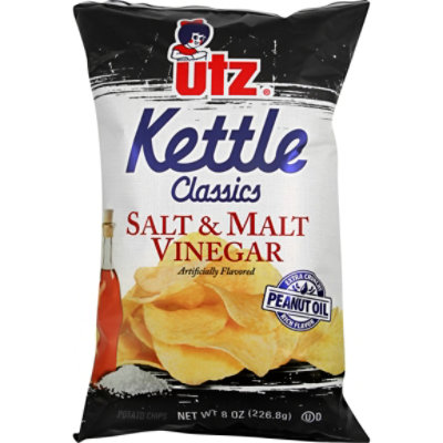 Utz Potato Chips Kettle Classics Old English Style Salt & Malt Vinegar - 8 Oz - Image 1