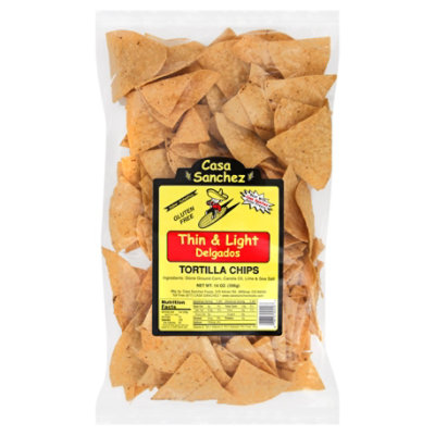 Casa Sanchez Foods Tortilla Chips Thin & Light- 14 Oz