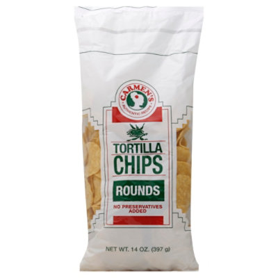 Carmens Tortilla Chips Rounds - 14 Oz