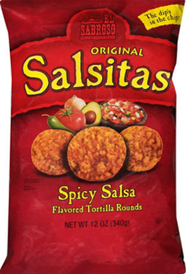 El Sabroso Tortilla Rounds Spicy Salsa Flavored with Real Tomato & Avocado - 12 Oz - Image 2