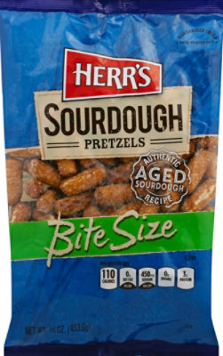 Herrs Bite Size Hard Pretzels Sourdough - 16 Oz - Image 1