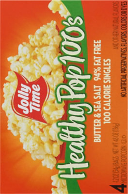 JOLLY TIME Microwave Popcorn Healthy Pop 100 Calorie Butter & Sea Salt Bags - 4-1.2 Oz - Image 6