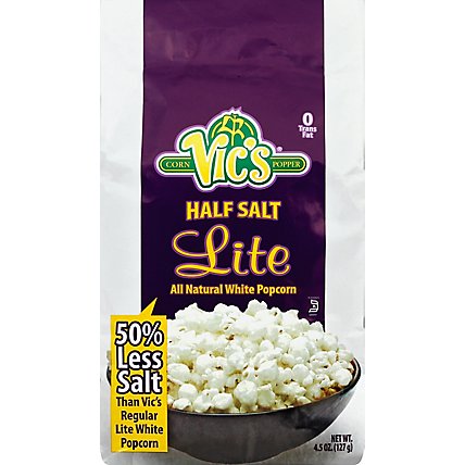 Vics Corn Popper White Popcorn Lite Half Salt - 4.5 Oz - Image 2