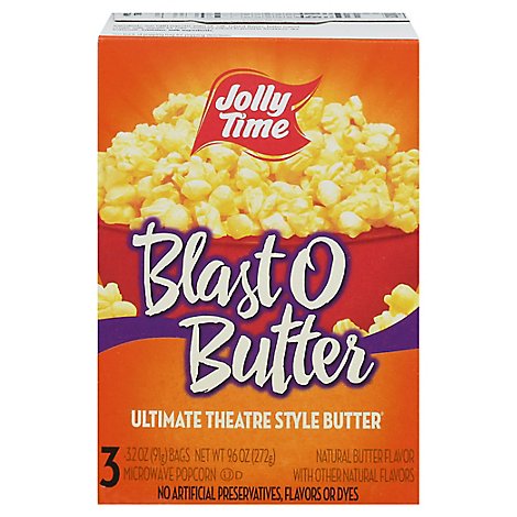JOLLY TIME Popcorn Blast O Butter Microwave Ultimate Theatre Style Butter - 3-3.2 Oz