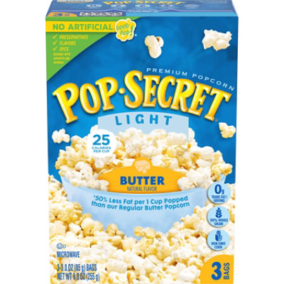  Pop Secret Microwave Popcorn Premium Light Butter Pop-and-Serve Bags - 3-3 Oz 