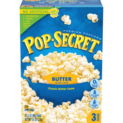 Pop Secret Popcorn, Sweet 'n Crunchy Caramel Microwave Popcorn, 2.64 oz  Bags, 3 Ct