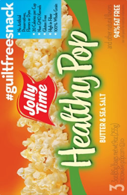 JOLLY TIME Microwave Popcorn Healthy Pop Low Calorie Butter - 3-3 Oz - Image 6