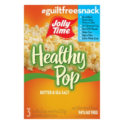 JOLLY TIME Microwave Popcorn Healthy Pop Low Calorie Butter - 3-3 Oz