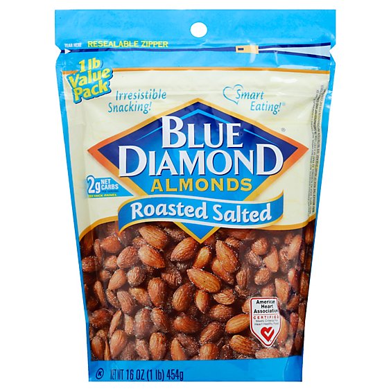 Blue Diamond Almonds Roasted Salted - 16 Oz