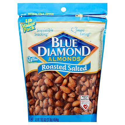 Blue Diamond Almonds Roasted Salted - 16 Oz - Image 1