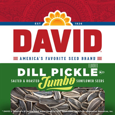 DAVID Roasted And Salted Dill Pickle Jumbo Sunflower Seeds - 5.25 Oz - Image 3