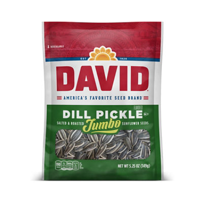 DAVID Sunflower Seeds Jumbo Roasted & Salted Dill Pickle - 5.25 Oz