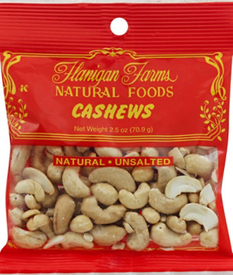 Flanigan Farms Cashews Natural Unsalted - 2.5 Oz - Image 2