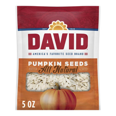 DAVID Roasted And Salted Pumpkin Seeds - 5 Oz