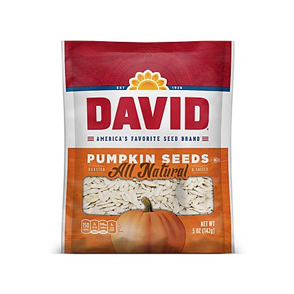 DAVID Roasted And Salted Pumpkin Seeds - 5 Oz - Image 2