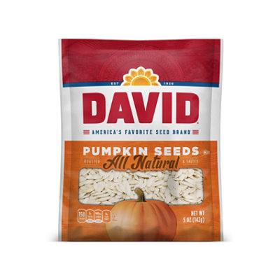 DAVID Roasted And Salted Pumpkin Seeds - 5 Oz - Image 1