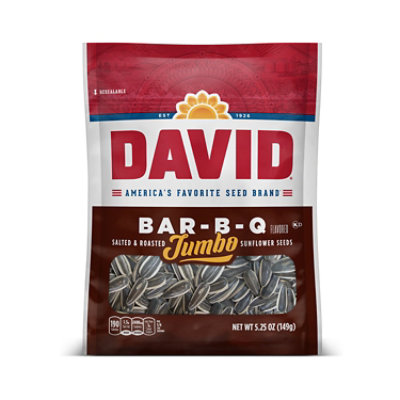 DAVID Keto Friendly Barbecue Flavored Salted And Roasted Jumbo Sunflower Seeds - 5.25 Oz - Image 1