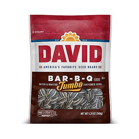 DAVID Sunflower Seeds Roasted & Salted Bar-B-Q - 5.25 Oz