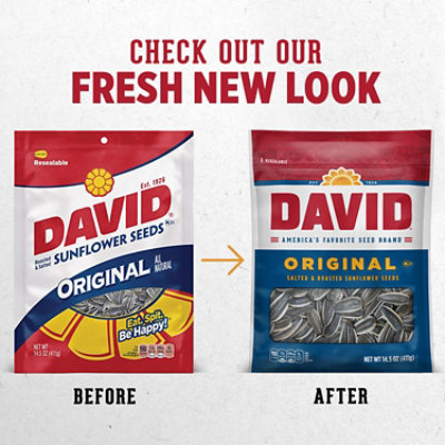 DAVID Sunflower Seeds Roasted & Salted Original - 14.5 Oz - Image 2
