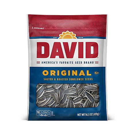 DAVID Sunflower Seeds Roasted & Salted Original - 14.5 Oz