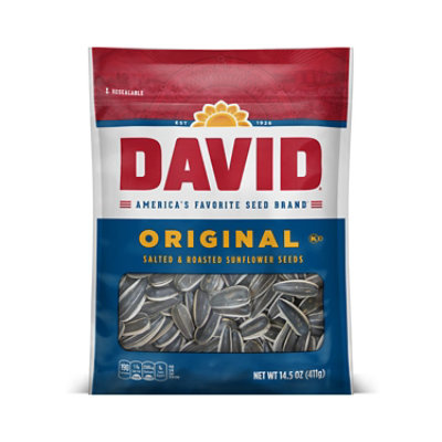DAVID Sunflower Seeds Roasted & Salted Original - 14.5 Oz