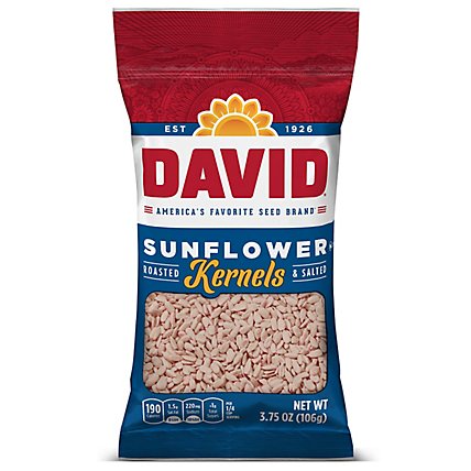 DAVID Seeds Salted And Roasted Sunflower Kernels Keto Friendly Snack Bag - 3.75 Oz - Image 2