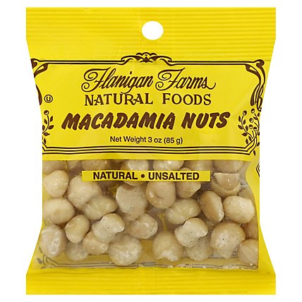 Flanigan Farms Macadamia Nuts Natural Unsalted - 3 Oz - Image 1