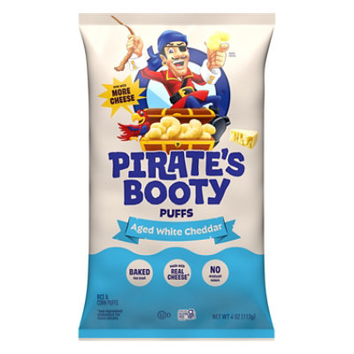 Pirate's Booty Aged White Cheddar Cheese Puffs Grocery Size Bag - 4 Oz