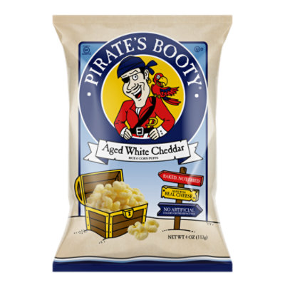 Pirates Booty Rice & Corn Puffs Baked Aged White Cheddar - 4 Oz