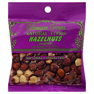 Flanigan Farms Hazelnuts Filberts Natural Unsalted - 2.5 Oz - Image 1