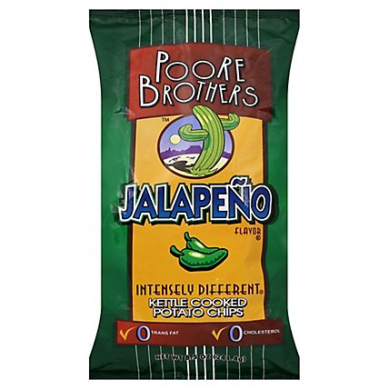 Poore Brothers Potato Chips Kettle Cooked Jalapeno - 8.5 Oz - Image 1