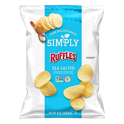 Simply Ruffles Potato Chips Reduced Fat Sea Salted - 8 Oz - Image 3