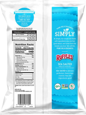 Simply Ruffles Potato Chips Reduced Fat Sea Salted - 8 Oz - Image 6