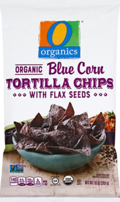 O Organics Organic Tortilla Chips Blue Corn with Flax Seed - 10 Oz - Image 2