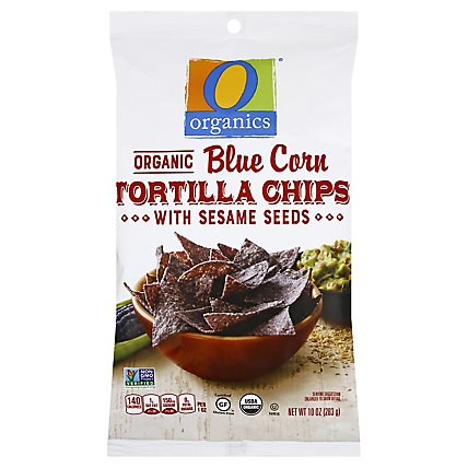 O Organics Organic Tortilla Chips Blue Corn with Seame Seed - 10 Oz - Image 1