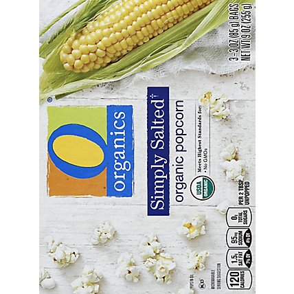 O Organics Organic Popcorn Simply Salted - 3-3 Oz - Image 3