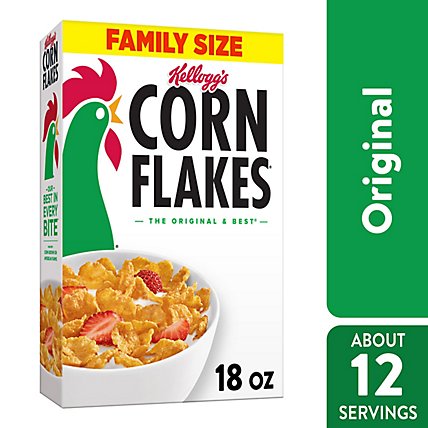 Corn Flakes Breakfast Cereal 8 Vitamins and Minerals Original - 18 Oz - Image 1