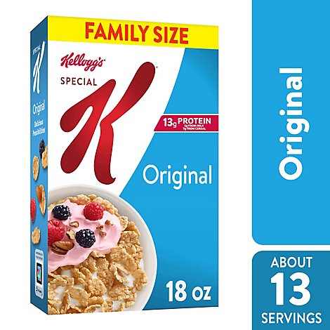 Special K Breakfast Cereal Made with Folic Acid B Vitamins and Iron Original - 18 Oz
