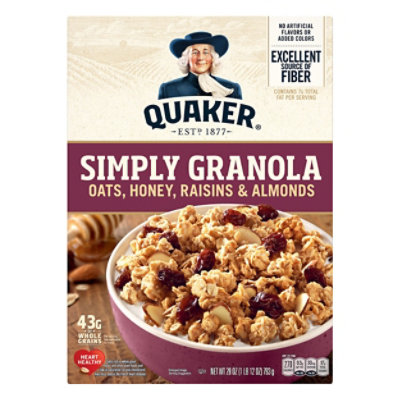 Quaker Simply Granola Oats Honey Raisins &amp; Almonds - 28 Oz - pavilions