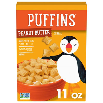 Barbara's Puffins Peanut Butter Cereal Non GMO Vegan Kids Breakfast Cereal - 11 Oz - Image 1
