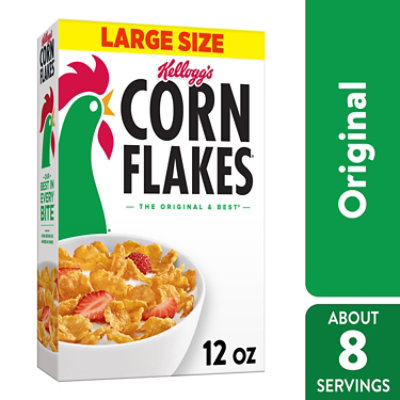 Corn Flakes Breakfast Cereal 8 Vitamins and Minerals Original - 12 Oz