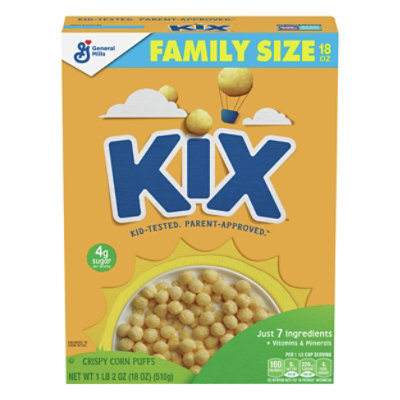  KIX Crispy Corn Puffs Cereal Family Size - 18 Oz 