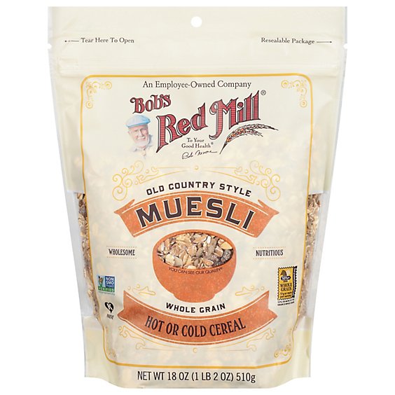 Bobs Red Mill Cereal Muesli Hot Cold Old Country Style - 18 Oz