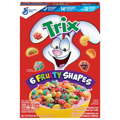 Trix Fruit Flavored Sweetened Corn Puffs Cereal