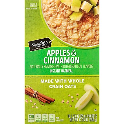 Signature SELECT Oatmeal Instant Apples & Cinnamon - 10-1.23 Oz - Image 2