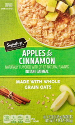 Signature SELECT Oatmeal Instant Apples & Cinnamon - 10-1.23 Oz - Image 2