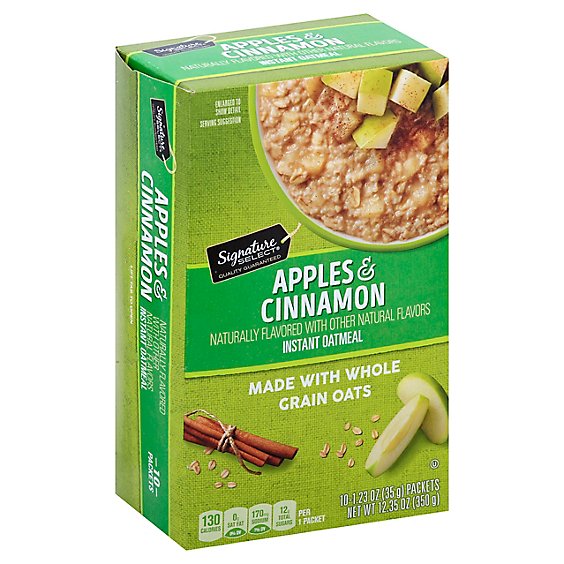 Signature SELECT Oatmeal Instant Apples & Cinnamon - 10-1.23 Oz