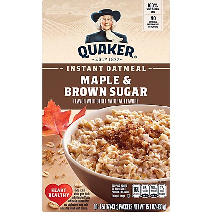 Quaker Oatmeal Instant Maple & Brown Sugar - 10-1.51 Oz - Image 2