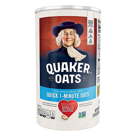 Quaker Oats Whole Grain Quick 1 Minute - 42 Oz